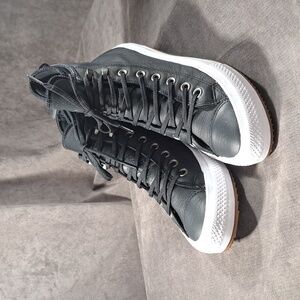 Converse Chuck Taylor All Star Black Leather High Waterproof Boot VG US 9.5